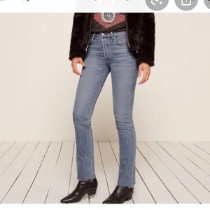 Reformation Brooke High Straight Jean in Aegean